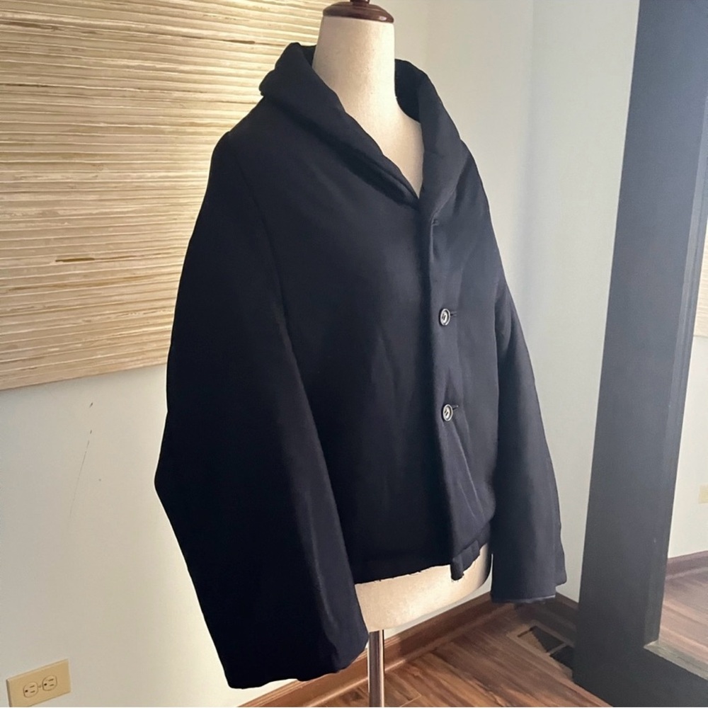 Comme Des Garcons Junya Watanabe  Padded Black Poncho Cape Jacket Size M